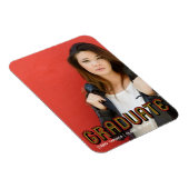 Retro Red Text Overlay Einzigartiges fett Graduate Magnet (Rechte Seite)