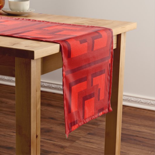 Retro Red Trellis Table Runner Kurzer Tischläufer (Beispiel)