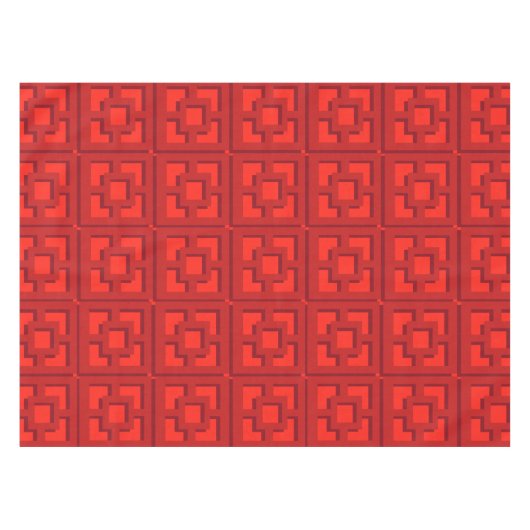 Retro Red Trellis Tablecloth Tischdecke (Vorderseite (Horizontal))