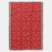 Retro Red Trellis Throw Blanket Decke (Vorderseite Vertikal)