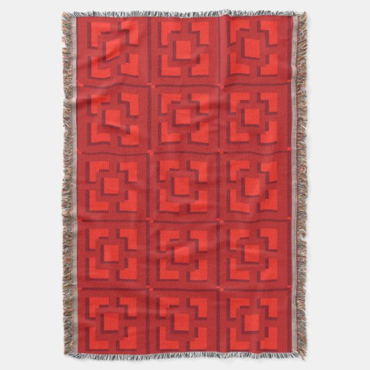 Retro Red Trellis Throw Blanket Decke (Vorderseite Vertikal)
