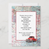 Retro Red Truck auf Karte Party (Vorderseite)