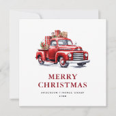 Retro Red Truck Business Feiertagskarte (Vorderseite)
