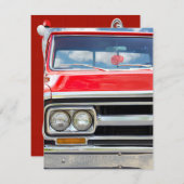 Retro Red Truck Geburtstagsparty Einladung (Vorne/Hinten)