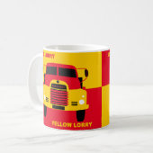 Retro Red Truck Gelber LKW Kitsch Kaffeetasse (Vorderseite Links)