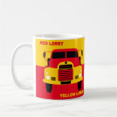 Retro Red Truck Gelber LKW Kitsch Kaffeetasse (Links)