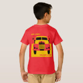 Retro Red Truck Gelber LKW T - Shirt (Schwarz voll)