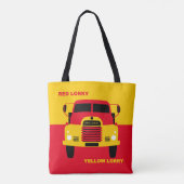 Retro Red Truck Gelber LKW Tasche (Rückseite)