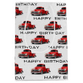 Retro Red Truck Medium Geschenktasche Mittlere Geschenktüte (Vorderseite)