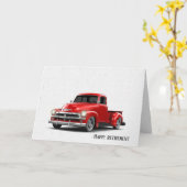 Retro Red Truck Retirement Karte (Gelbe Blume)