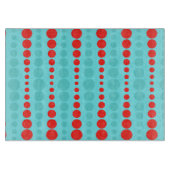 Retro Red & Turquoise Dots Cutting Board Schneidebrett (Vorderseite)