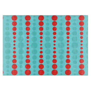 Retro Red & Turquoise Dots Cutting Board Schneidebrett