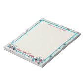 Retro Red und Aquamarin Camper Notizblock (Rotiert)