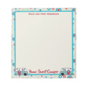 Retro Red und Aquamarin Camper Notizblock (Vorderseite)