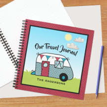 Retro Red und Aquamarin Camper