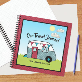 Retro Red und Aquamarin Camper Notizblock