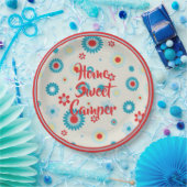 Retro Red und Aquamarin Camper Pappteller (Party)