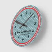 Retro Red und Aquamarin Camper Runde Wanduhr (Winkel)