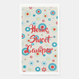 Retro Red und Aquamarin Camper Serviette