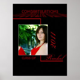 Retro Red und Black Abschluss Poster