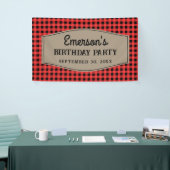 Retro Red und Black Buffalo Kariertes Muster Gebur Banner (Messeveranstaltung)