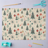 Retro Red und Green Christmas Decoupage Seidenpapier (Basteln)