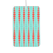 Retro Red und Turquoise Dots Air Freshener Autolufterfrischer (Vorderseite)