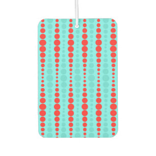 Retro Red und Turquoise Dots Air Freshener Autolufterfrischer