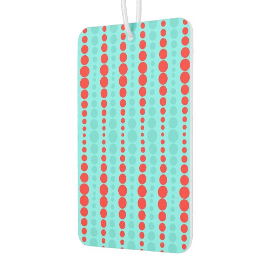 Retro Red und Turquoise Dots Air Freshener Autolufterfrischer (Links)