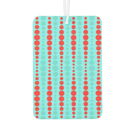 Retro Red und Turquoise Dots Air Freshener Autolufterfrischer (Rückseite)