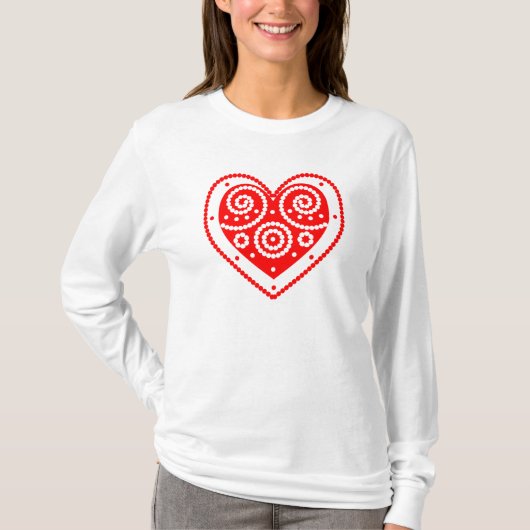 Retro Red Valentine Heart T-Shirt (Vorderseite)