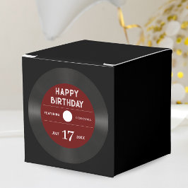 Retro Red Vinyl Record Black Happy Birthday Party Geschenkschachtel