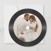 Retro Red Vinyl Record Foto Wedding Einladung (Rückseite)