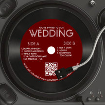 Retro Red Vinyl Record Foto Wedding