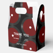 Retro Red Vinyl Record Muster Hochzeit Vielen Dank Geschenkschachtel (Geöffnet)