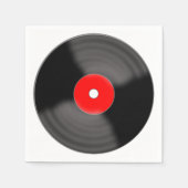 Retro Red Vinyl Record Party Napkins Serviette (Vorderseite)