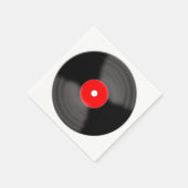 Retro Red Vinyl Record Party Napkins Serviette (Ecke)
