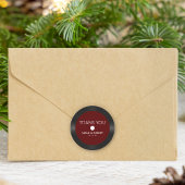 Retro Red Vinyl Record Wedding Vielen Dank Runder Aufkleber