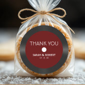 Retro Red Vinyl Record Wedding Vielen Dank Runder Aufkleber