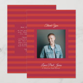 Retro Red Volcano Stripe Photo High School Grad Dankeskarte (Vorne/Hinten)