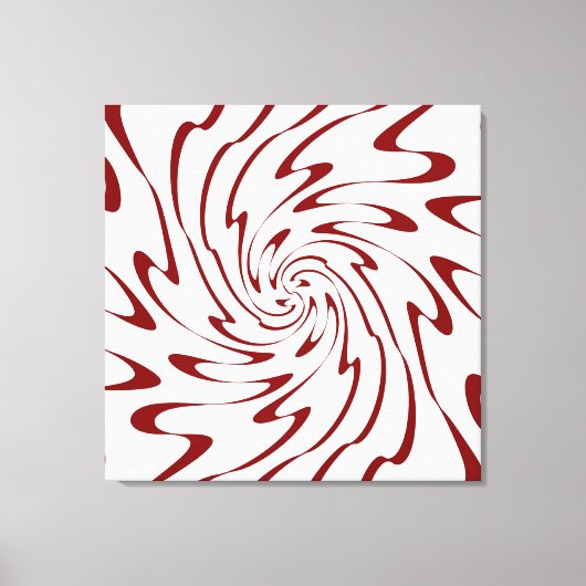 Retro Red Waves Abstrakte Kunst Leinwanddruck (Vorderseite)