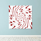 Retro Red Waves Abstrakte Kunst Leinwanddruck (Insitu (Holzboden))