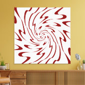 Retro Red Waves Abstrakte Kunst Leinwanddruck (Insitu (Wohnzimmer))