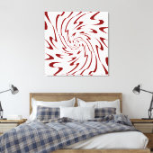Retro Red Waves Abstrakte Kunst Leinwanddruck (Insitu (Schlafzimmer))