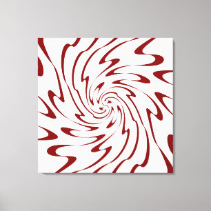 Retro Red Waves Abstrakte Kunst Leinwanddruck