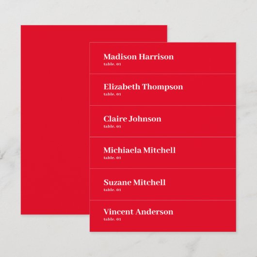 Retro Red Wedding Platzkarte DIY (Vorne/Hinten)