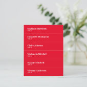 Retro Red Wedding Platzkarte DIY (Stehend Vorderseite)