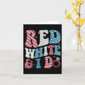 Retro Red White And I Do 4th Of July Bachelorette  Karte (Gelbe Blume)