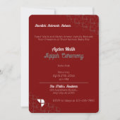 RETRO Red White, Aqiqah Baby Dusche Einladung (Vorderseite)