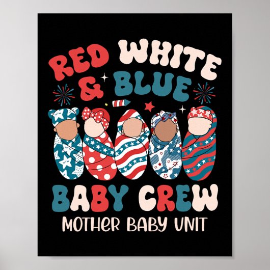 Retro Red White Blue Poster (Vorne)